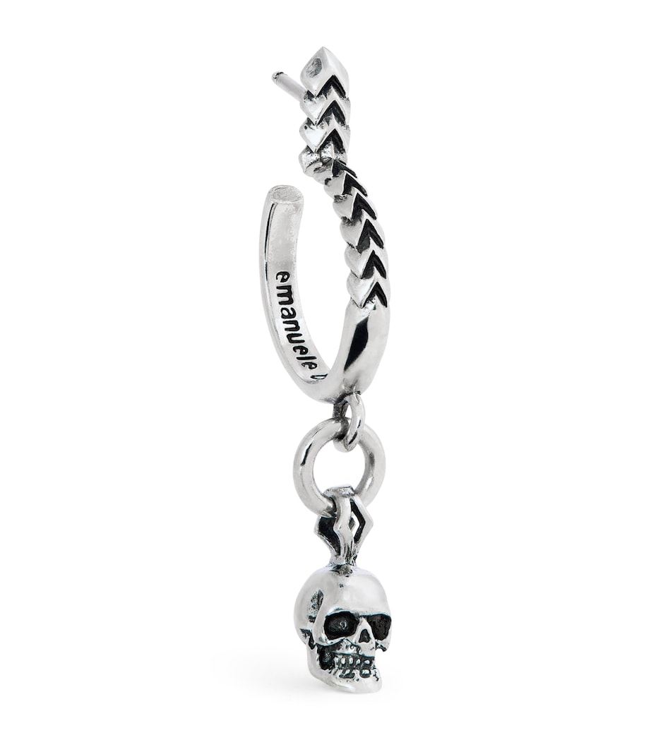 Sterling Silver Skull Single Drop Earring SILVER Image 1