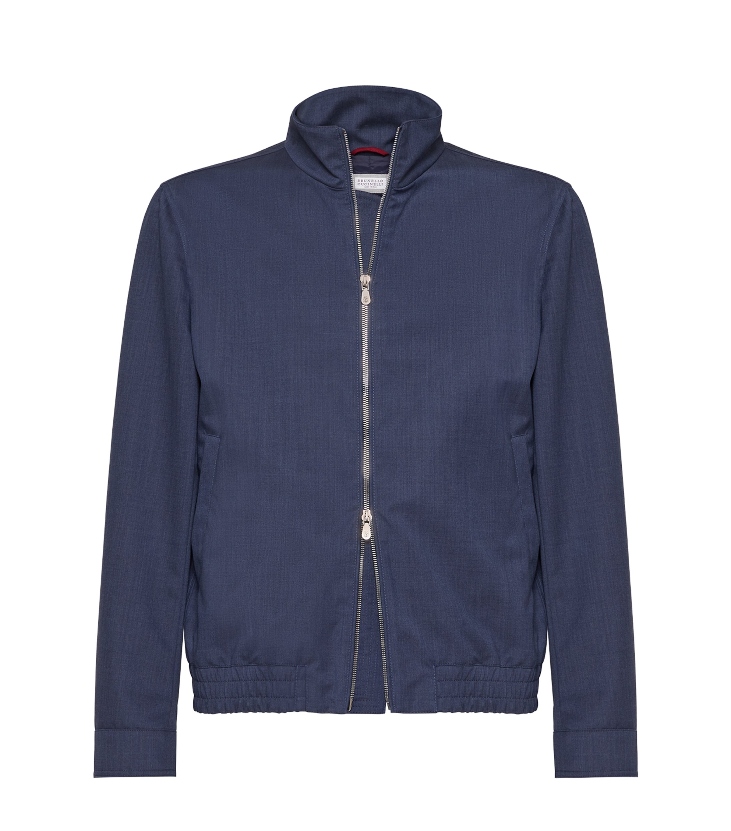 Shop Brunello Cucinelli Virgin Wool Bomber Jacket In Blue