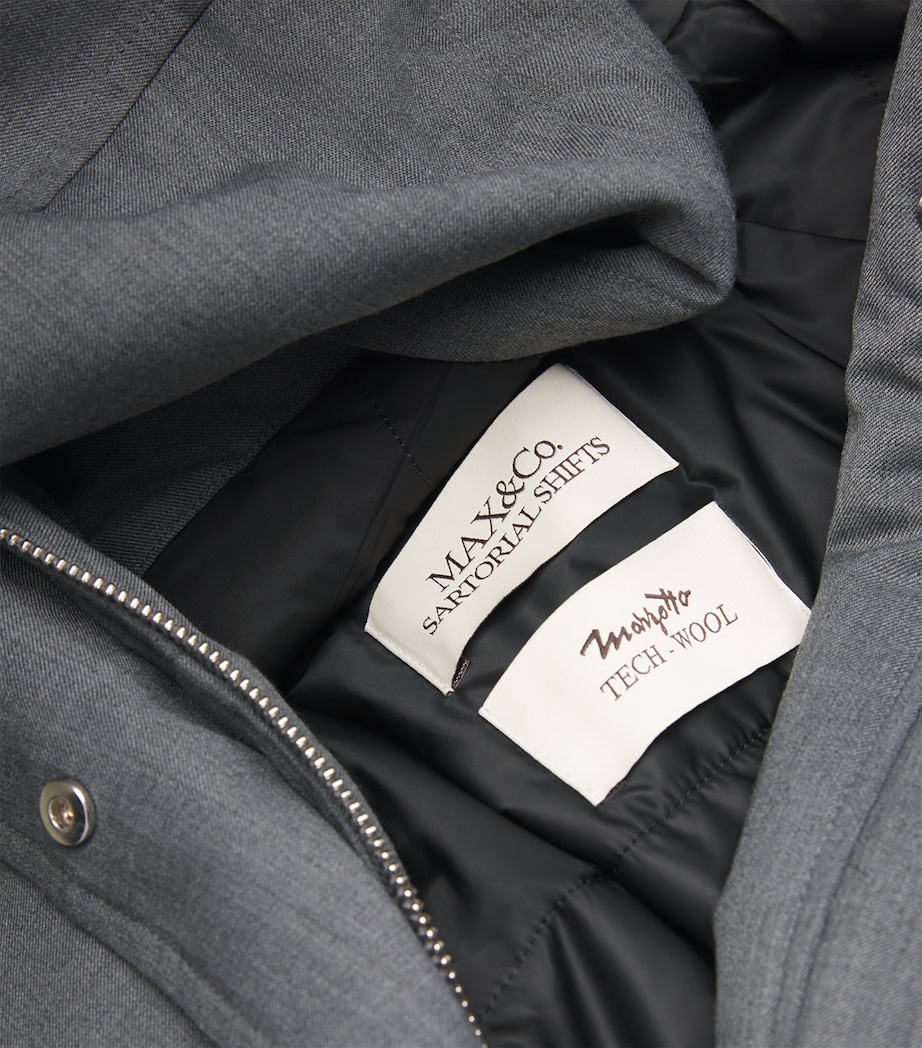 Virgin Wool-Blend Padded Jacket MELANGE GREY Image 5