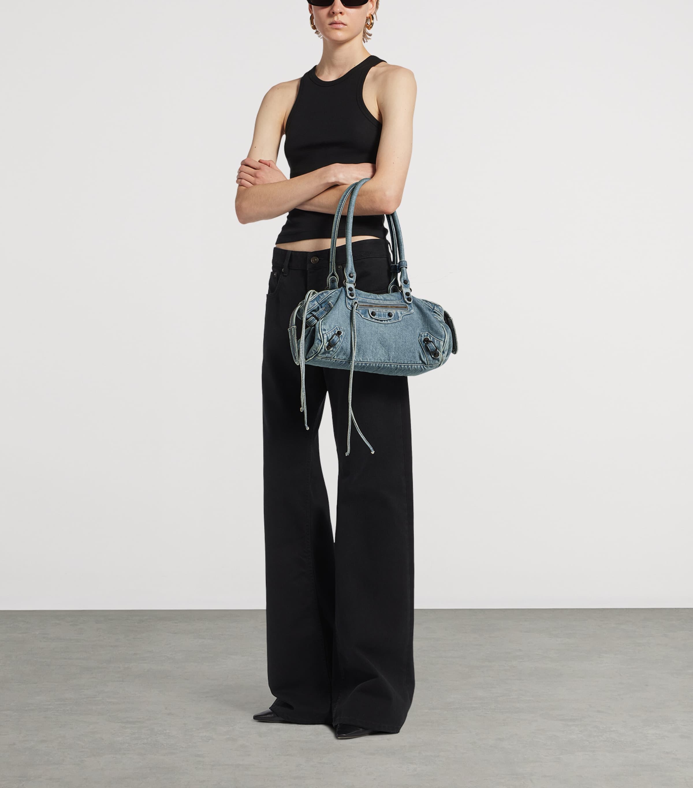 Balenciaga Denim Le City East-West Shoulder Bag Image 2