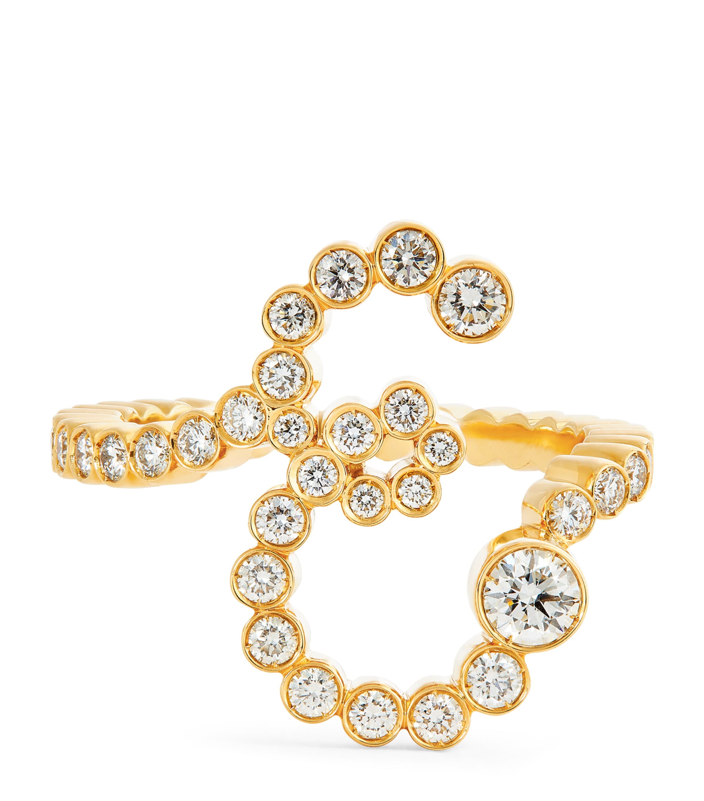 Sophie Bille Brahe Yellow Gold And Diamond Ensemble 'e' Ring