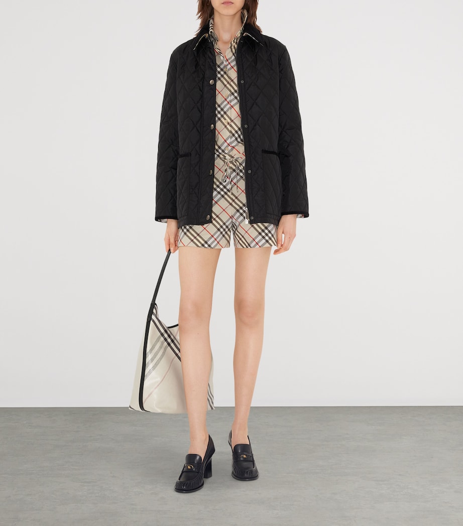 Quilted Barn Jacket BLACK/SAND IP CHECK Image 2