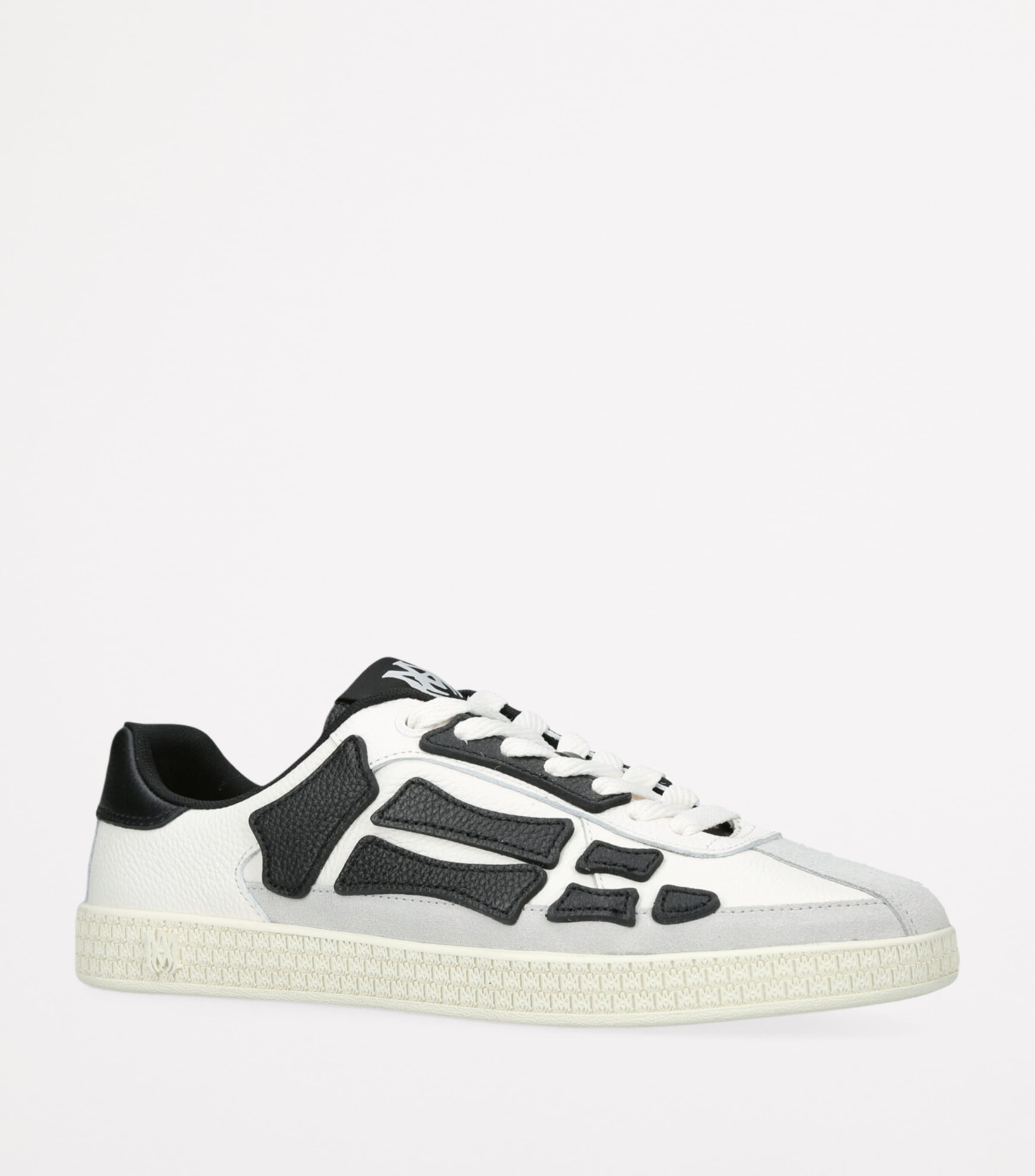 AMIRI Leather Pacific Bones Sneakers White/blk Image 3