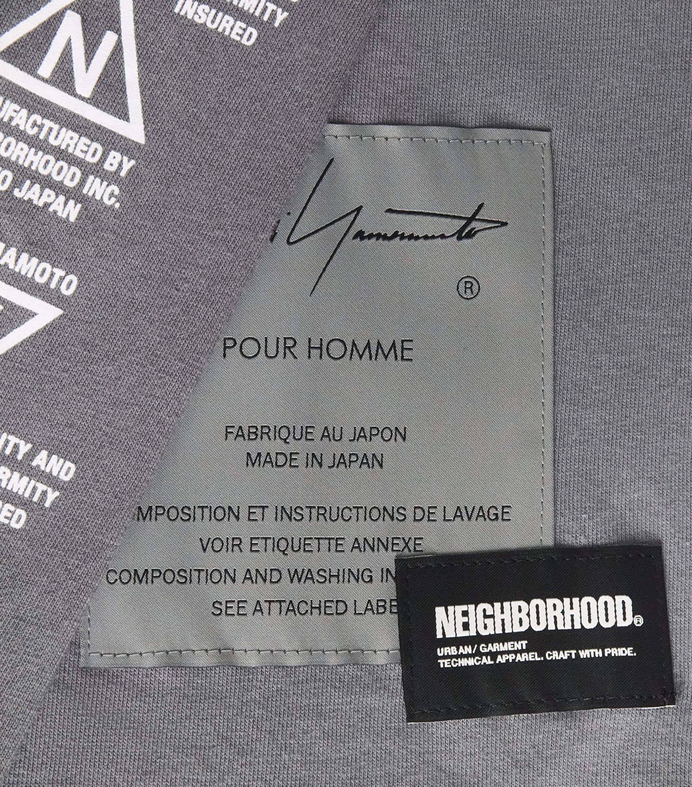 Yohji Yamamoto Mens x Neighborhood Cotton Long-Sleeve T-Shirt Grey Image 6
