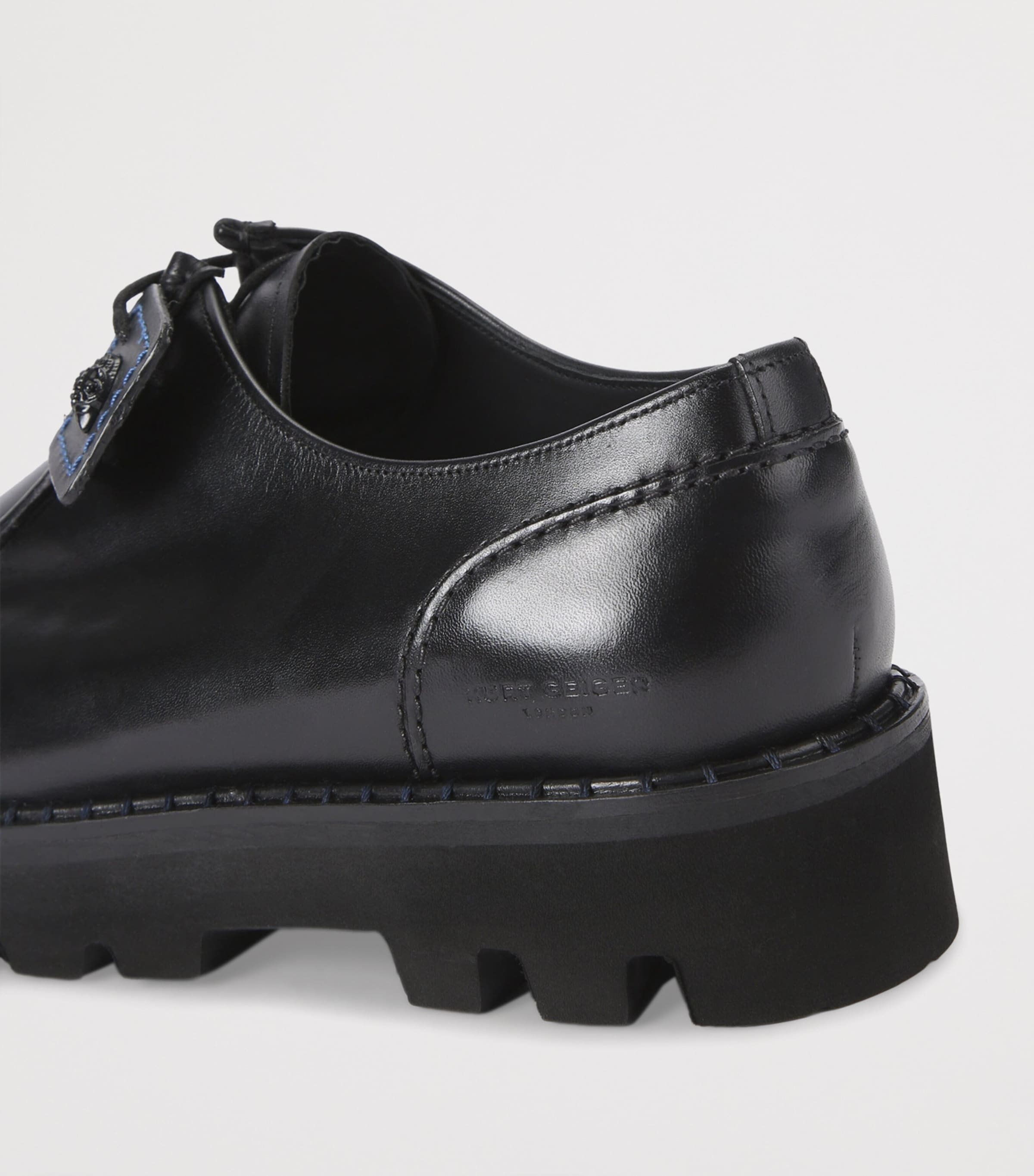 Leather Brompton Derby Shoes BLACK Image 2