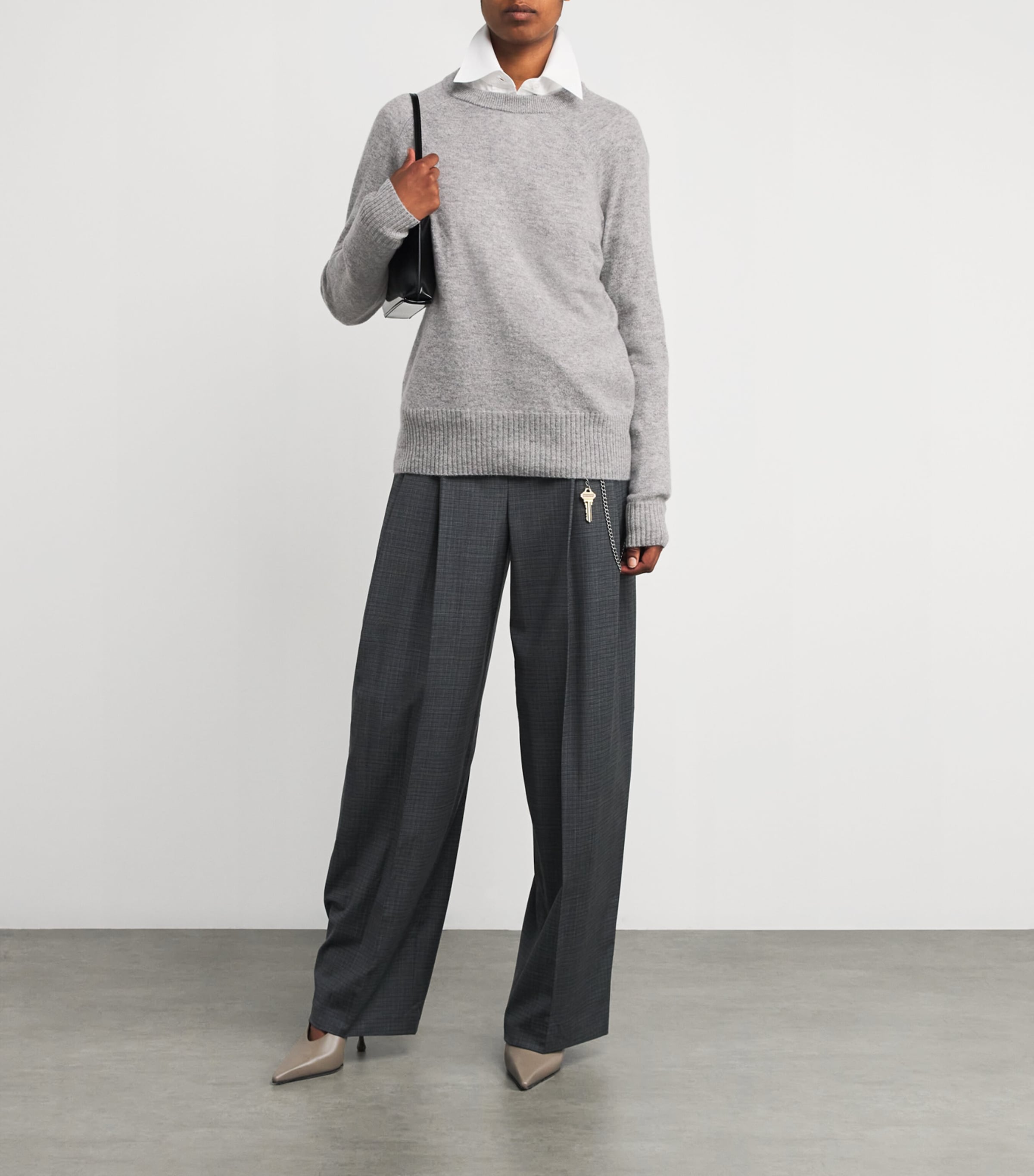 Cashmere Twist-Back Sweater GREY MARLE Image 2