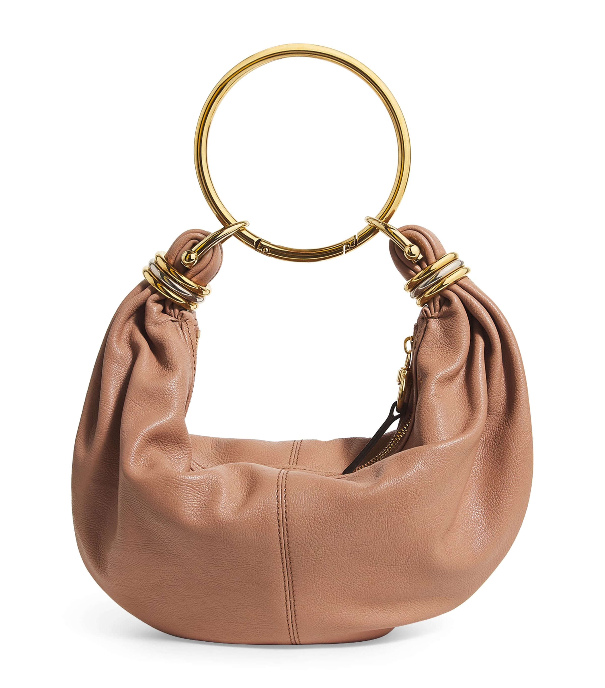 Chloé Small Leather Bracelet Top-handle Bag In Beige