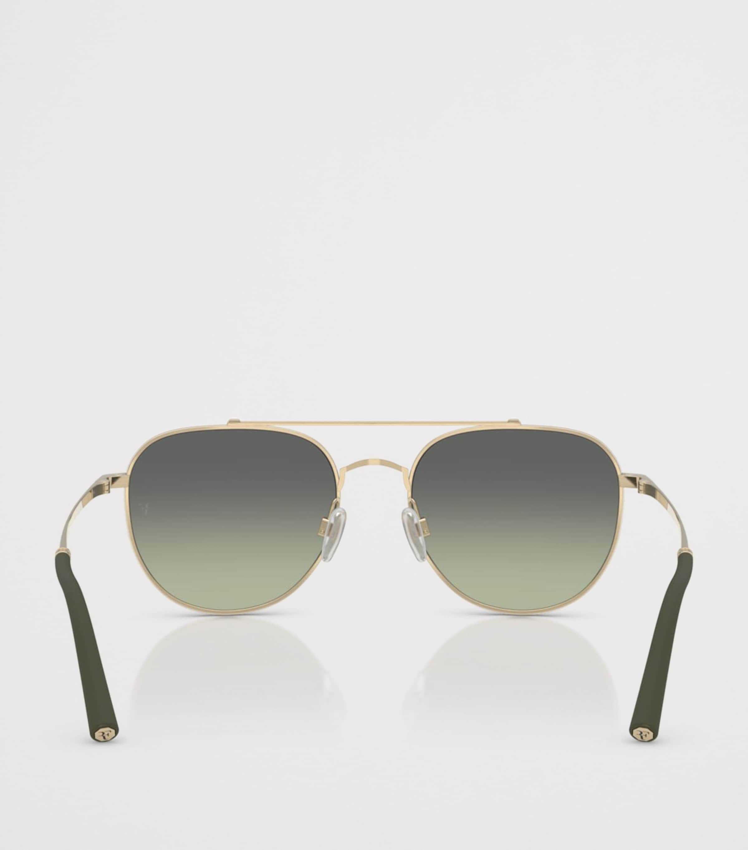 Oliver Peoples x Roger Federer Metal R-10 Pilot Sunglasses Gold Image 4