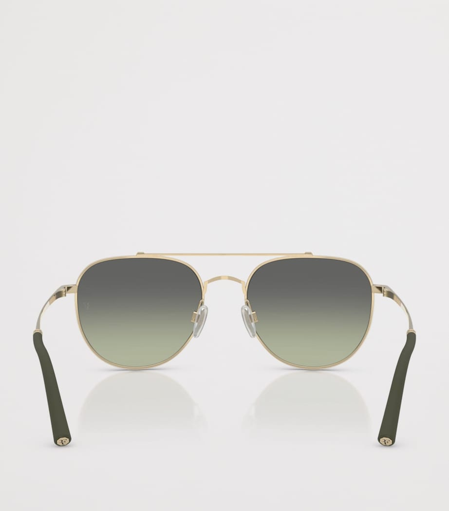 Oliver Peoples x Roger Federer Metal R-10 Pilot Sunglasses Gold Image 4