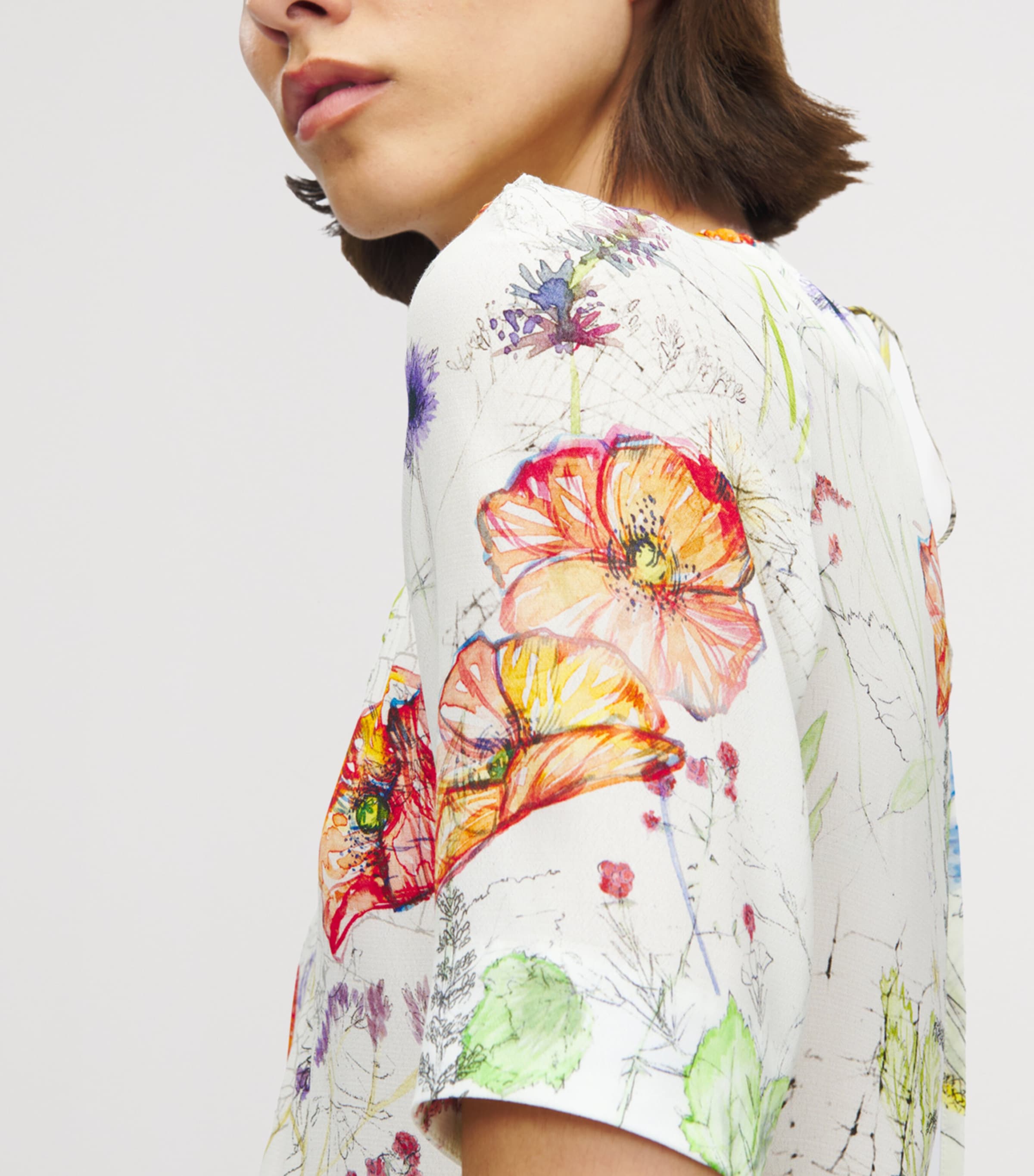 Silk Floral Mini Dress 9015 Image 5