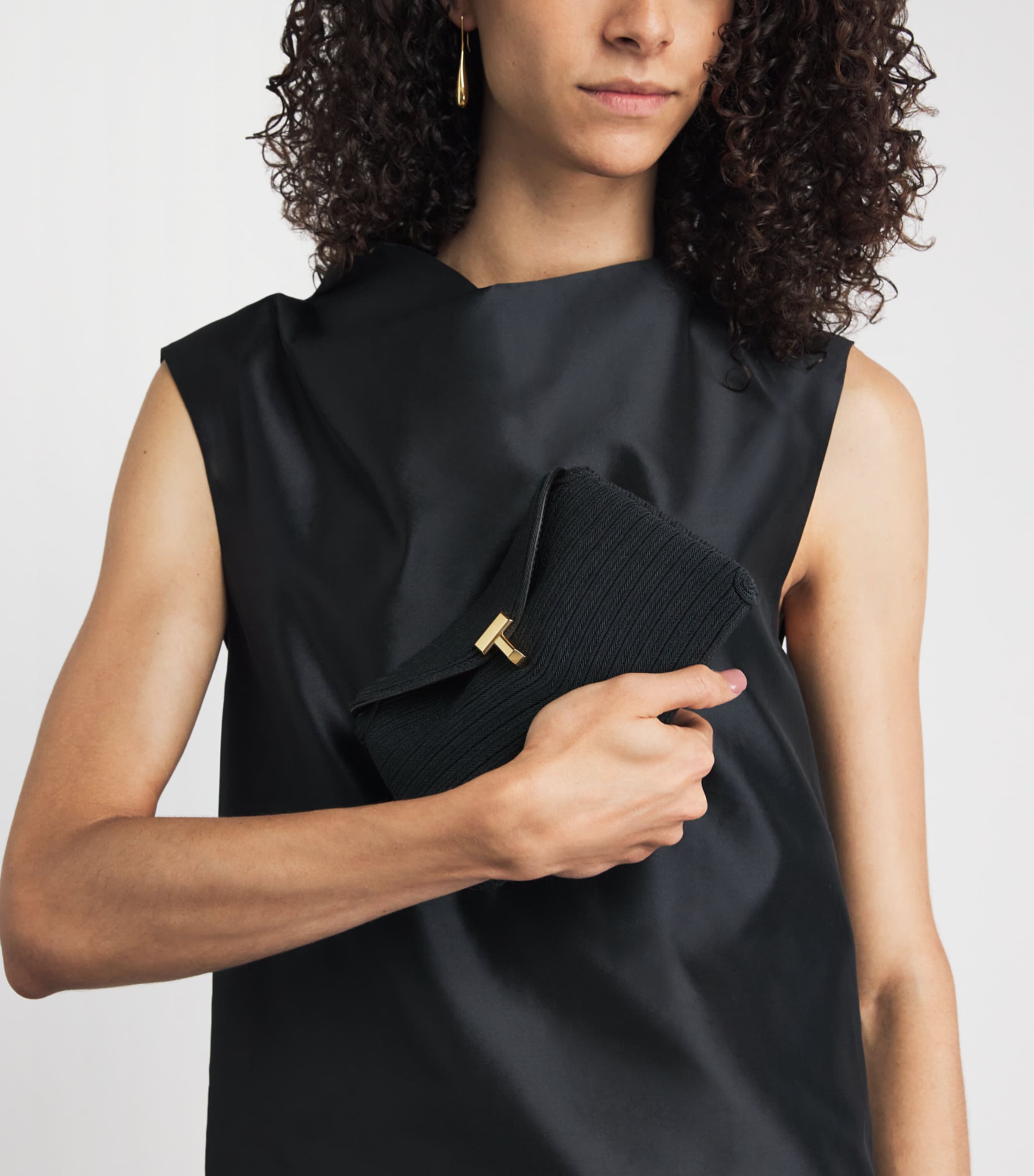 Toteme Mini Woven Clutch Bag Black Image 2
