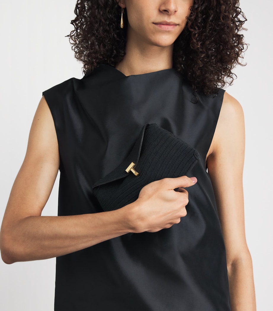 Toteme Mini Woven Clutch Bag Black Image 2