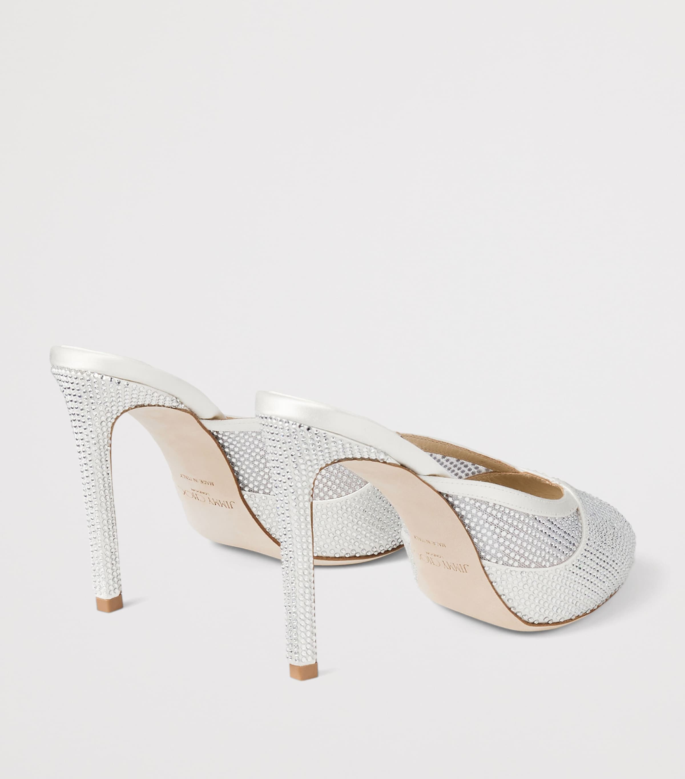 Jimmy Choo Brigitte 100 Embellished Mules Ivory/crystal Image 3