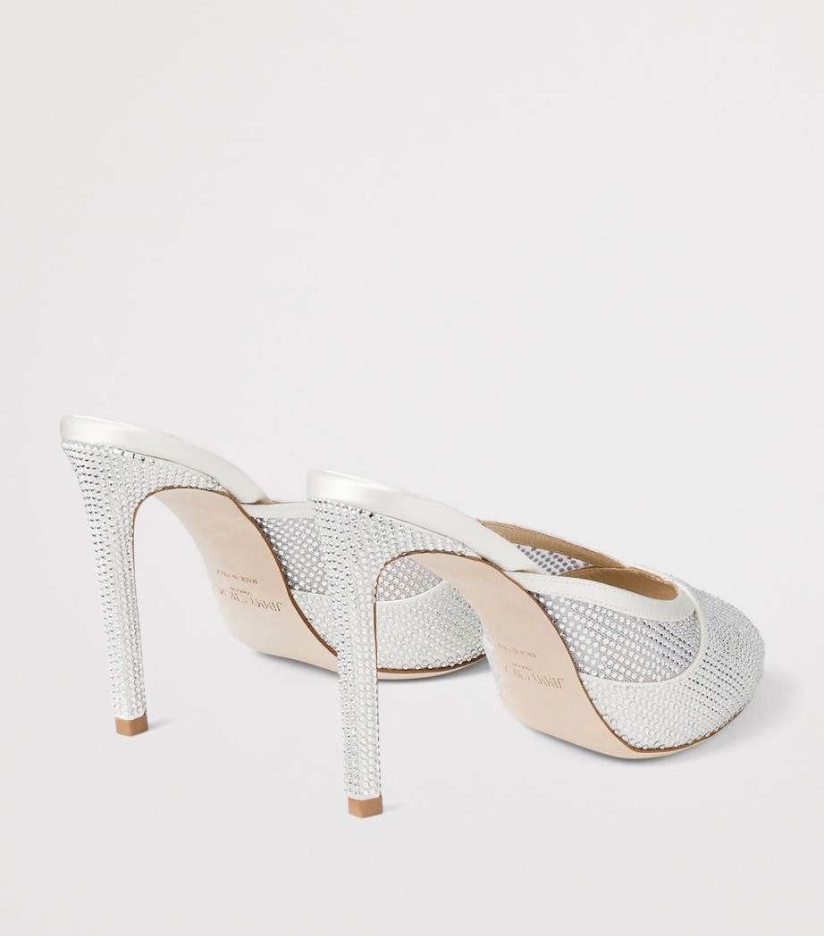 Jimmy Choo Brigitte 100 Embellished Mules Ivory/crystal Image 3