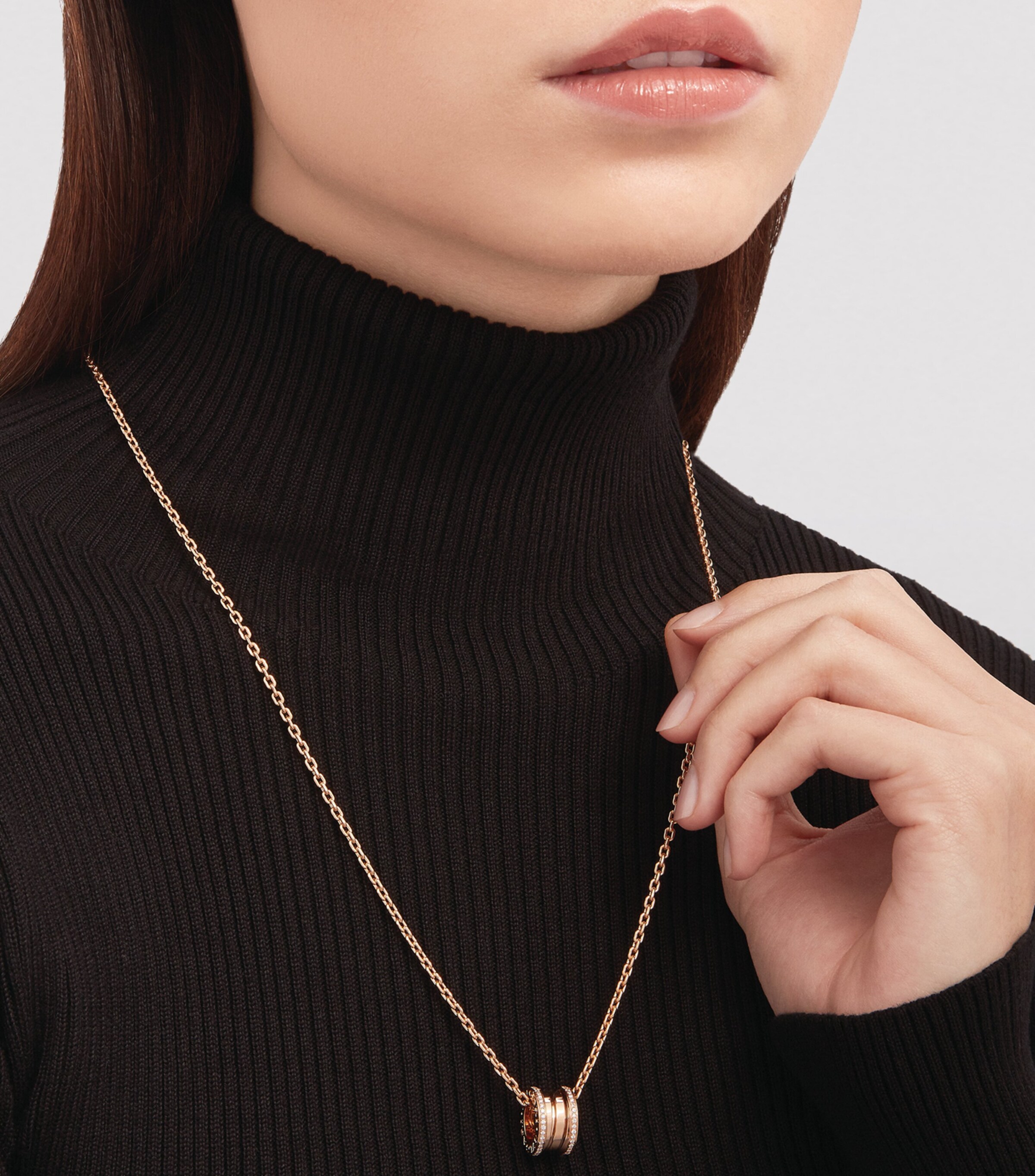 Bvlgari Rose Gold and Diamond B.zero1 Necklace Pink Gold Image 8