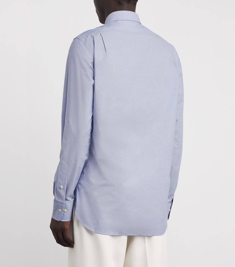 Polo Ralph Lauren Mens Poplin Slim-Fit Shirt Light Blue/whi Image 4