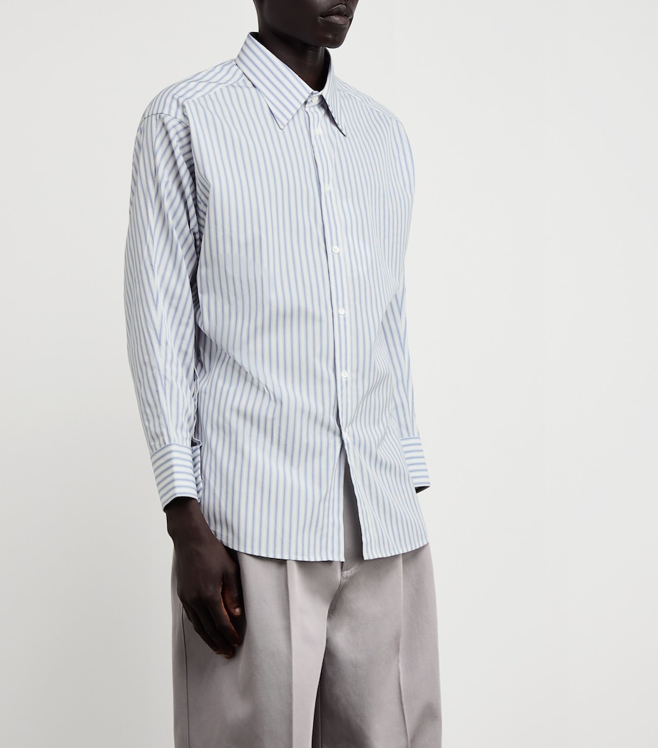 Cotton Stripe Shirt 001F/WHITE/GREY Image 3