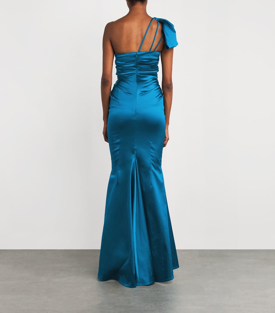 Duchesse Satin One-Shoulder Gown DRAGONFLY Image 3