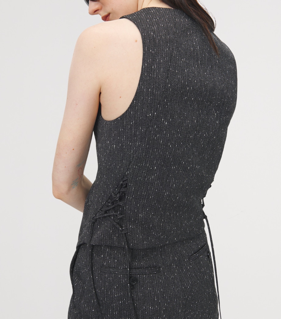 McQueen Womens Wool Pinstripe Corset Waistcoat Image 6