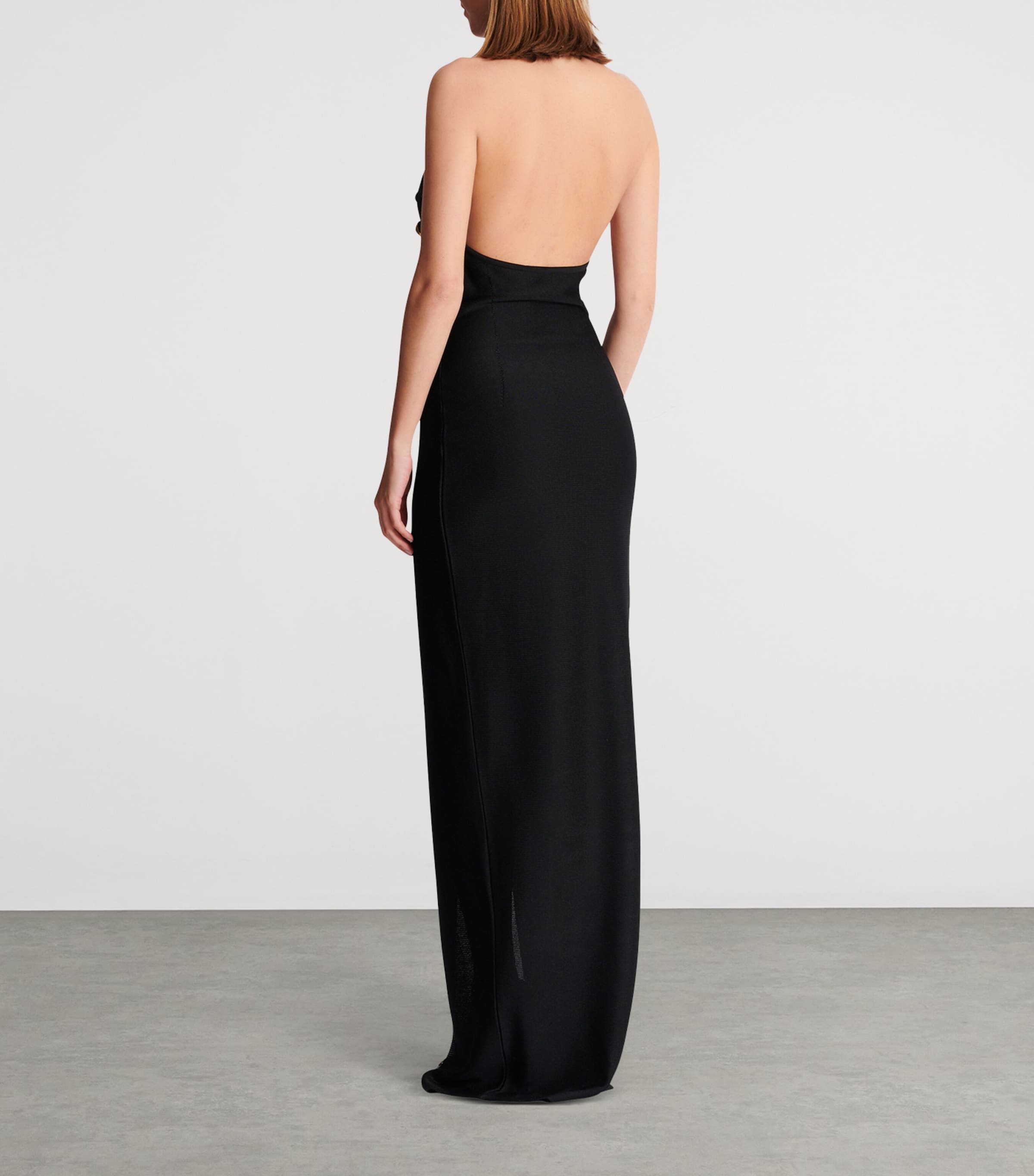 Double-Breasted Halterneck Maxi Dress 0PA NOIR Image 6