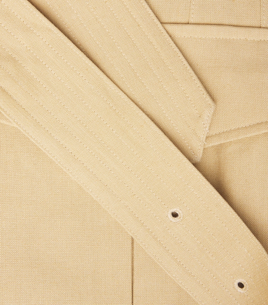 Polo Ralph Lauren Womens Hemp-Cotton-Linen Woven Field Jacket Classic Camel Image 6