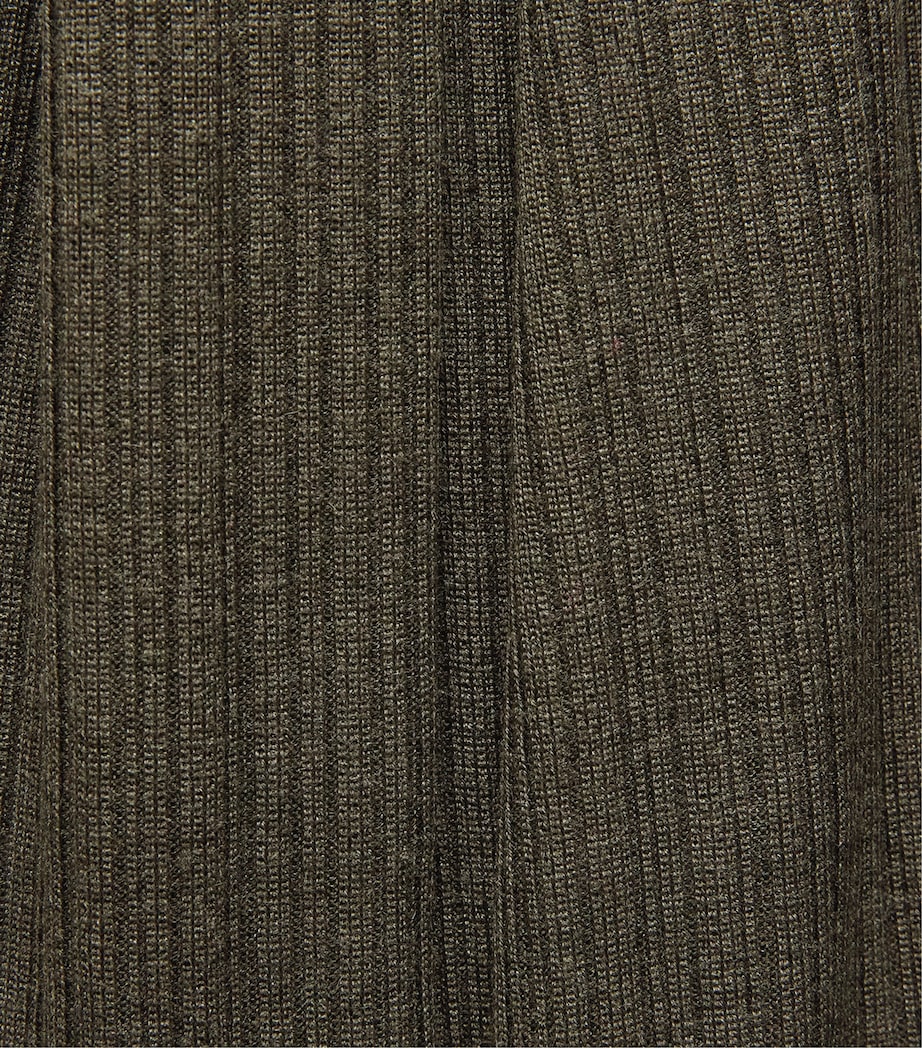 Agnona Womens Cashmere-Wool-Silk Corteccia Stitch Trousers Green Olive Image 6