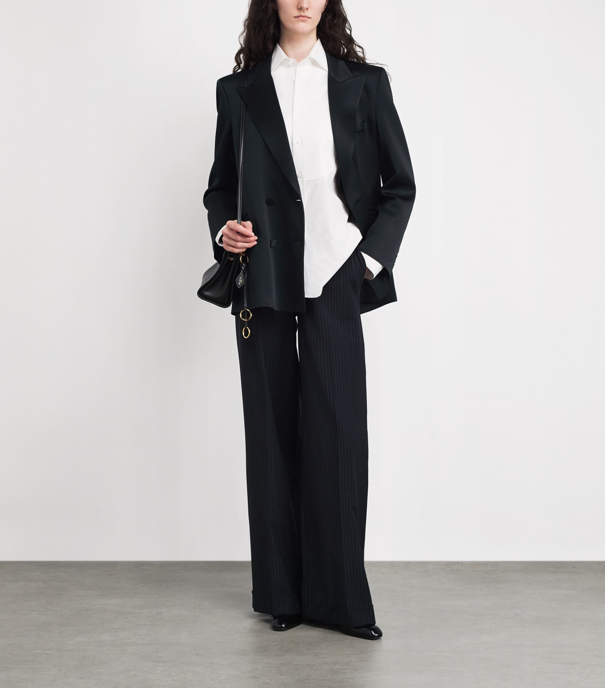 Satin Everynight Double-Breasted Blazer 0017 DARK NAVY Image 2