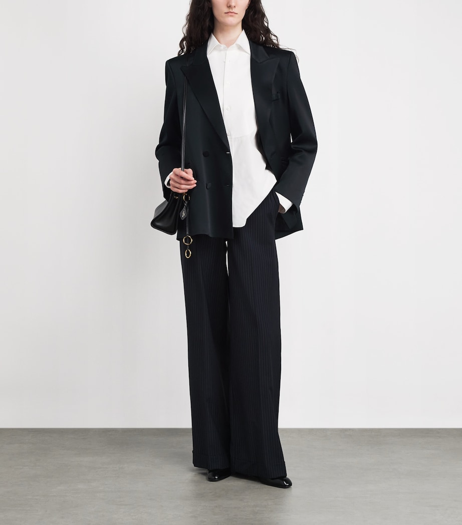 Satin Everynight Double-Breasted Blazer 0017 DARK NAVY Image 2