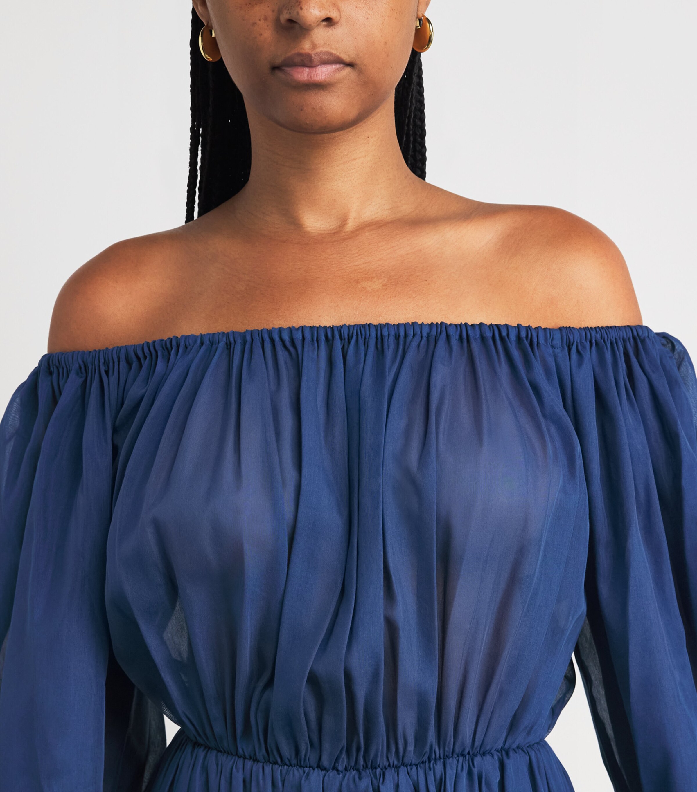 Moré Noir Womens Cotton-Silk Beatrice Tiered Maxi Dress Bosphorus Image 3