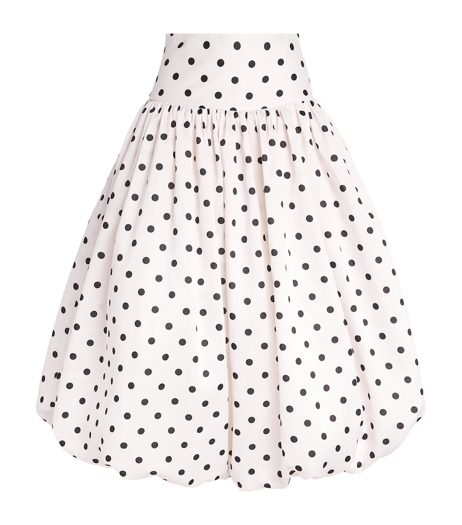 Self-Portrait Womens Taffeta Polka-Dot Midi Skirt Cream Image 1