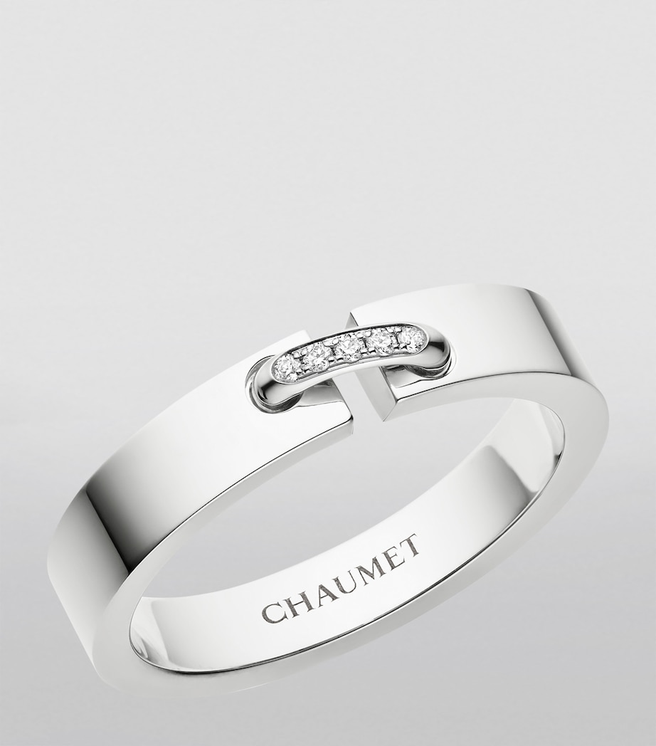 White Gold and Diamond Liens Évidence Wedding Band WHITE GOLD Image 2