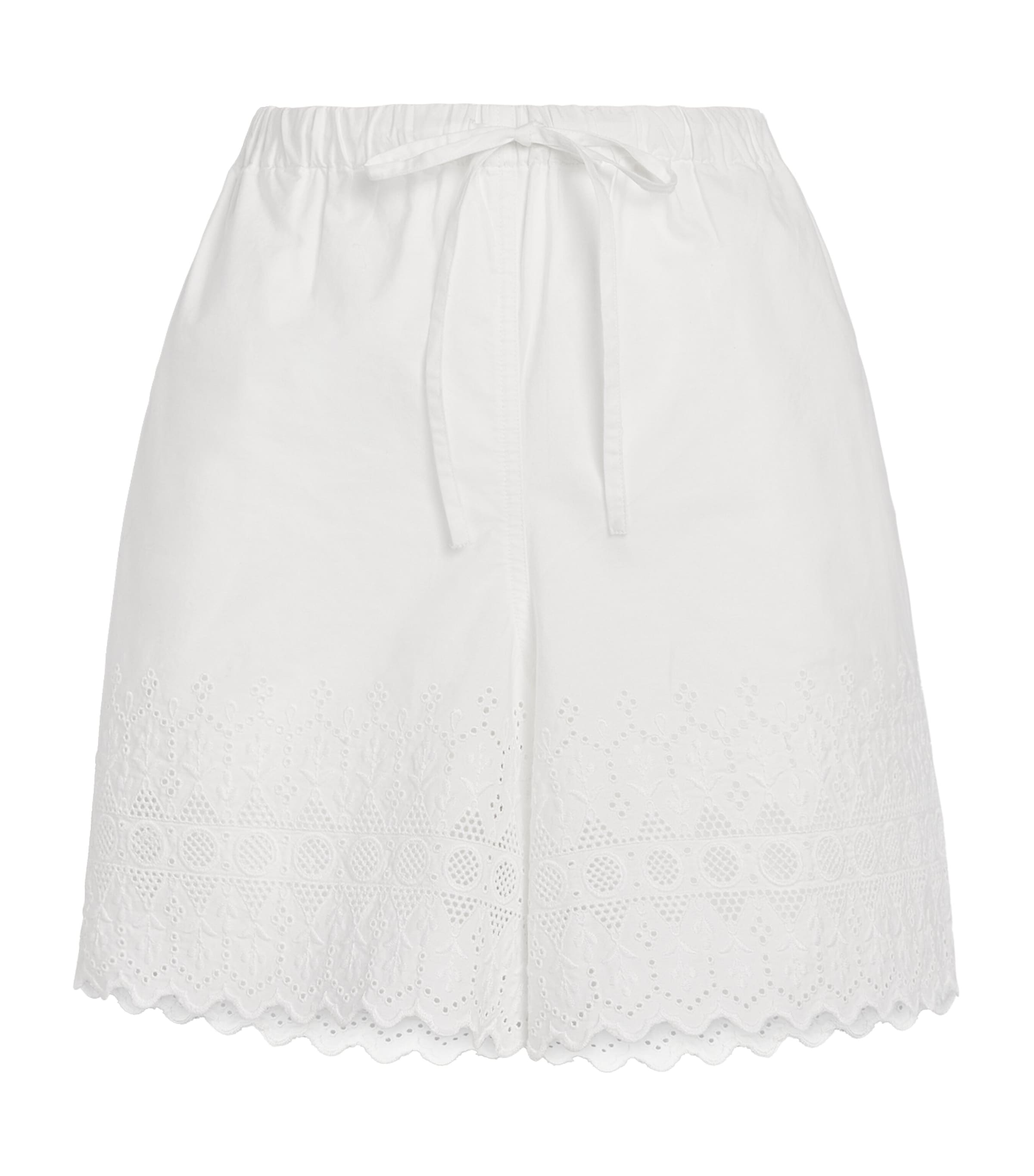 Polo Ralph Lauren Womens Cotton Broderie Anglaise Shorts White Image 1