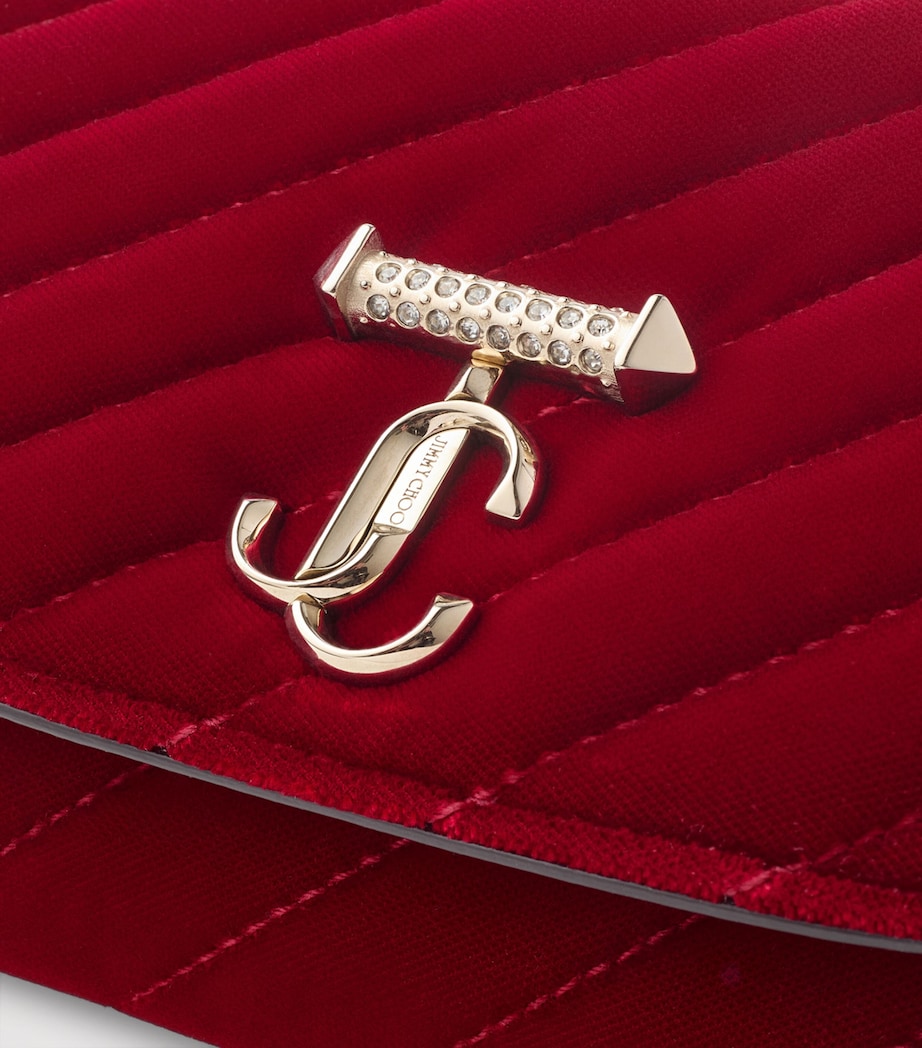 Curve Velvet Chain Wallet RUBY RED/SHINY GOLD Image 4