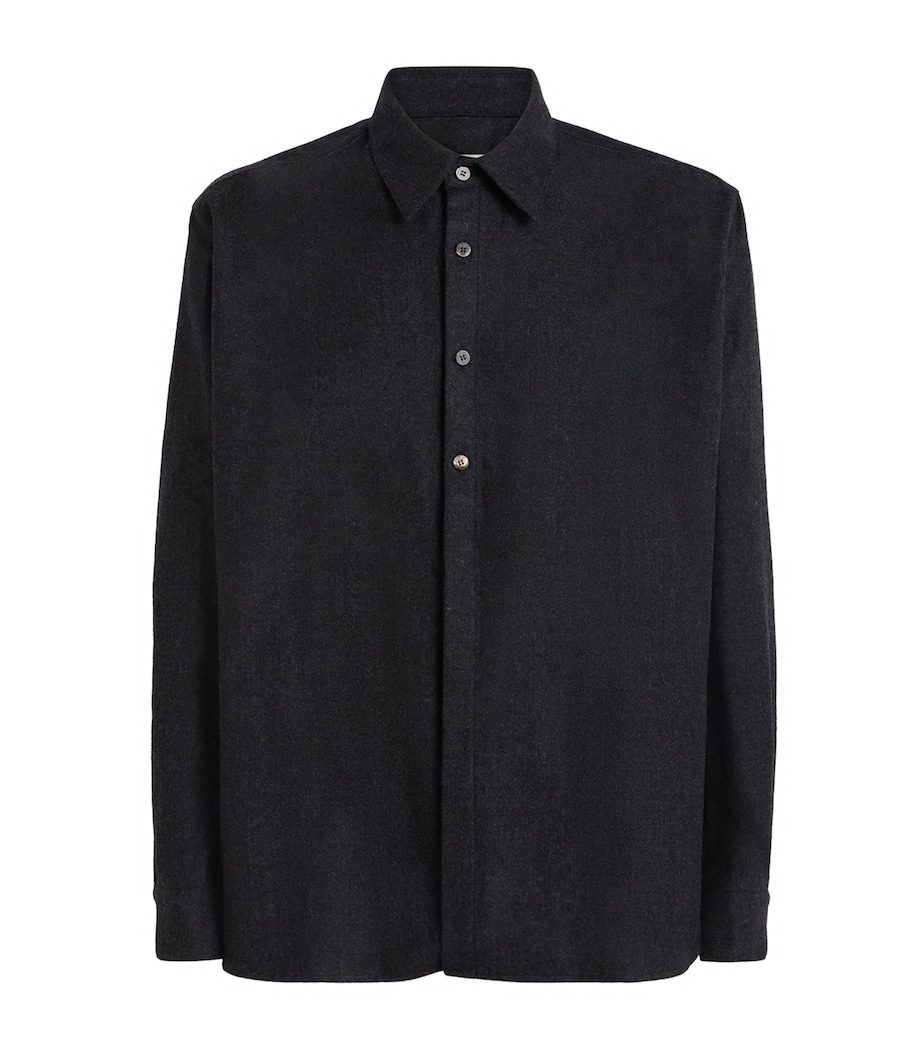Le 17 Septembre Mens Wool Half-Placket Overshirt Charcoal Image 1