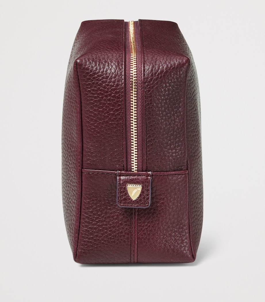 Aspinal Of London Large Leather London Cosmetic Case Burgundy Image 3