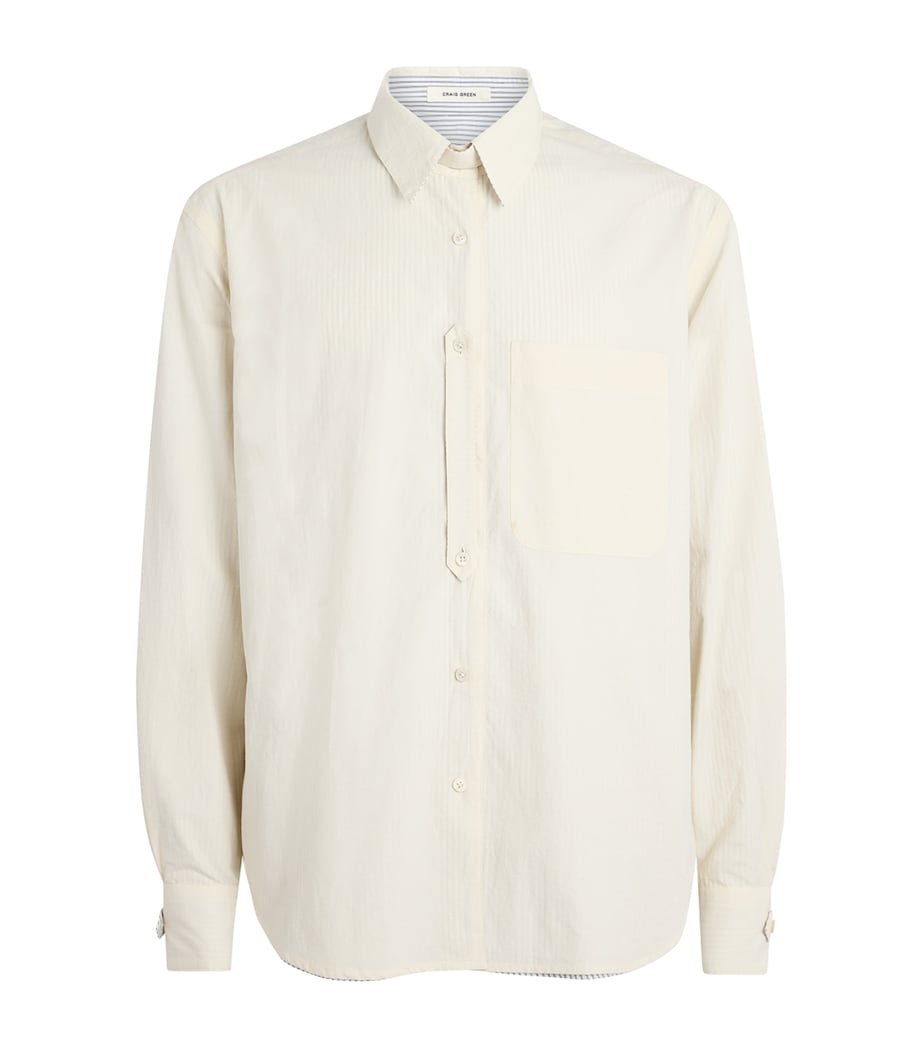 Craig Green Mens Cotton Reversible Shirt Ecru/ Double Stripe Image 1
