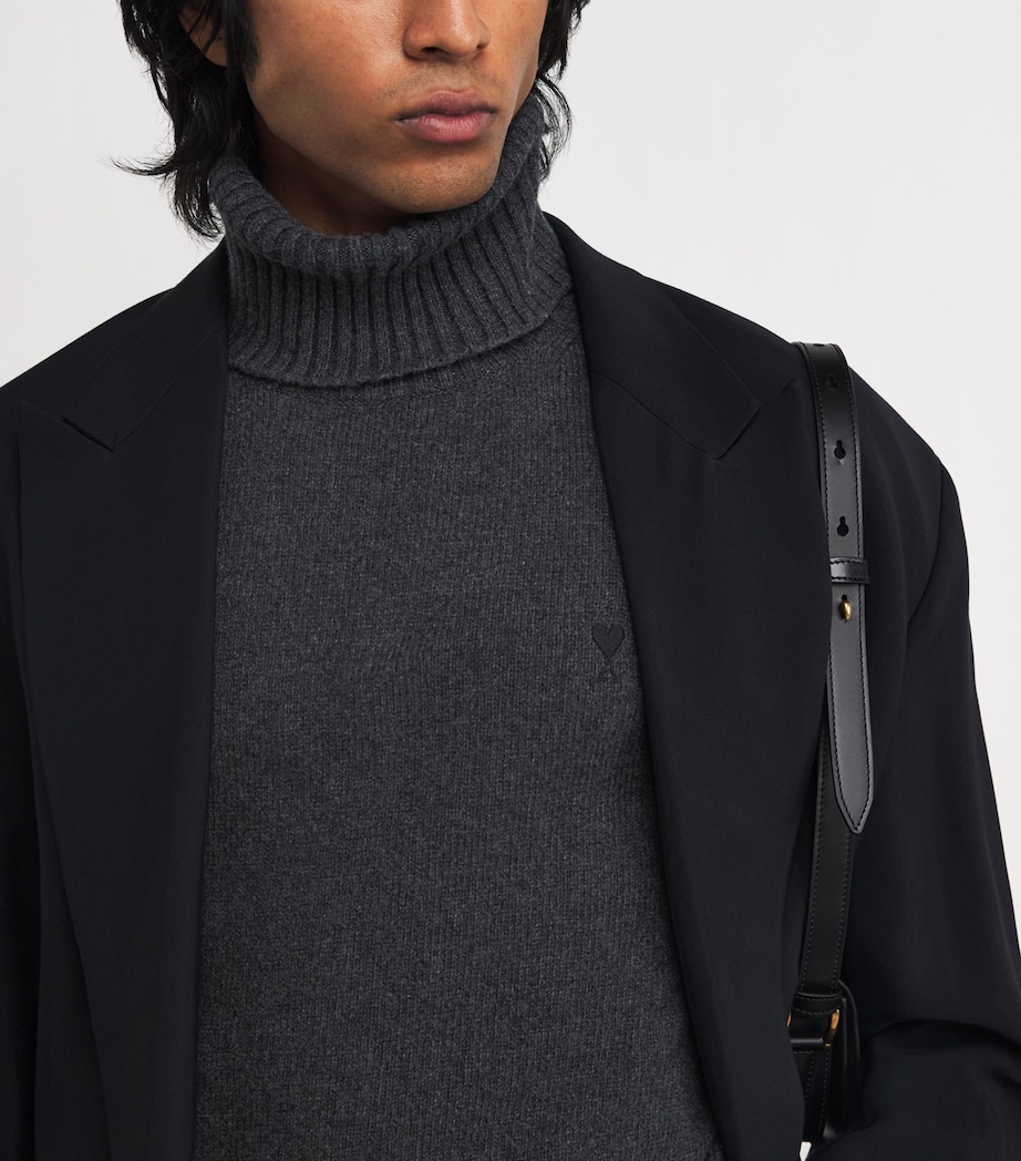 Cashmere-Wool Ami de Coeur Rollneck Sweater 020 - ANTHRACITE Image 6