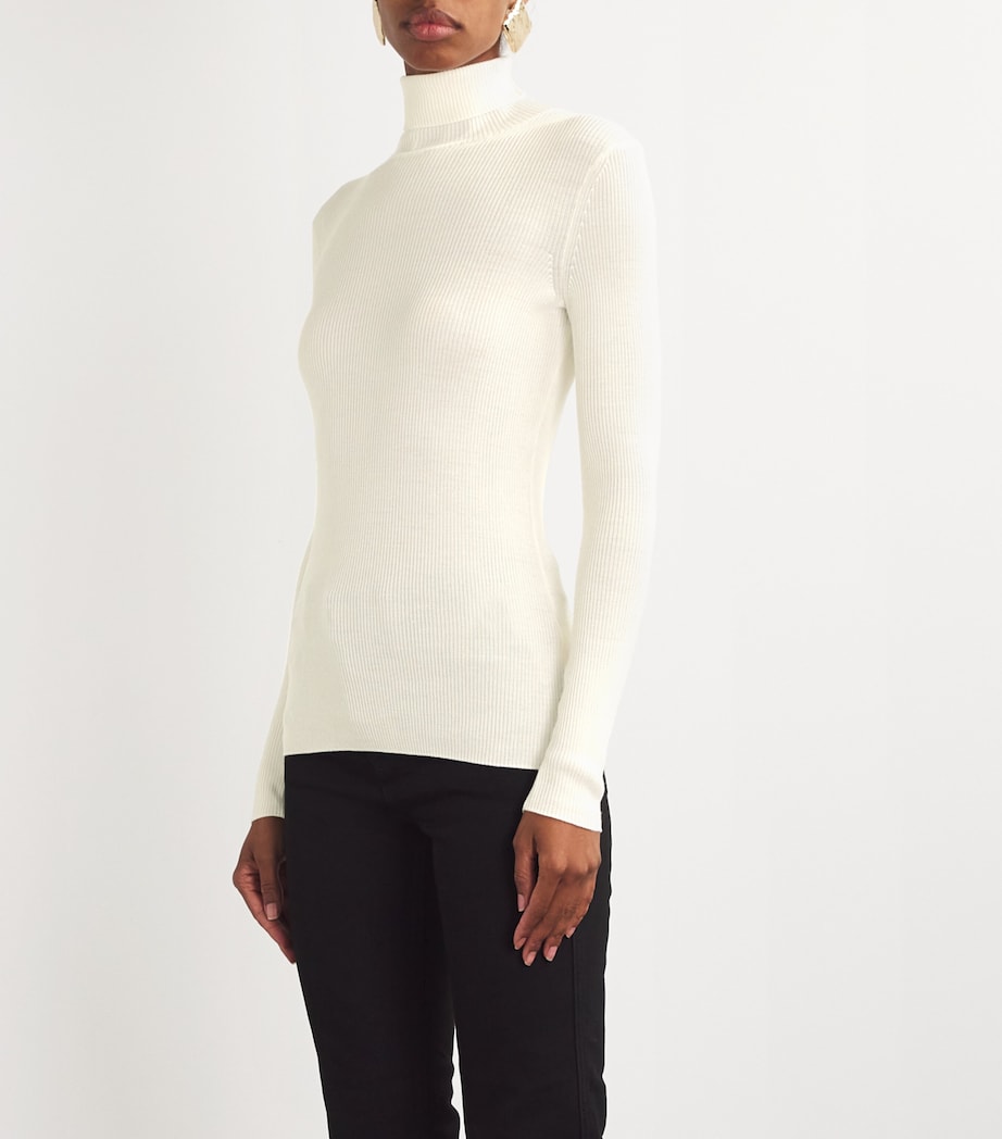 Wool-Silk Rollneck Sweater ECRU Image 3