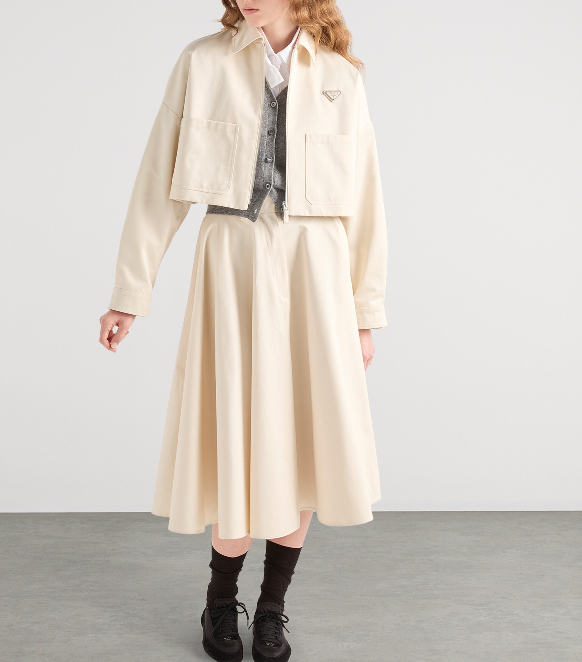 Chino Cropped Shirt Jacket F0018 Image 6