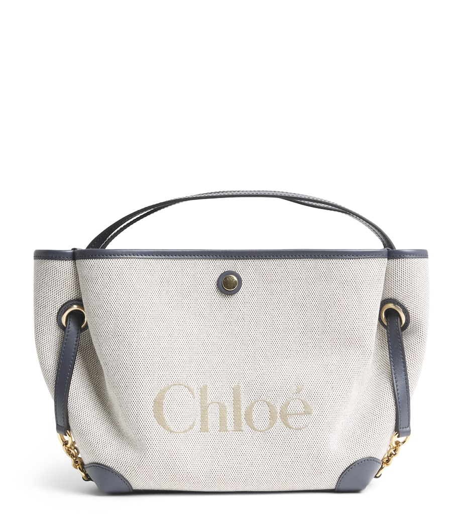 Chloé Small Canvas Clover Carry Top-Handle Bag Black Navy Image 1