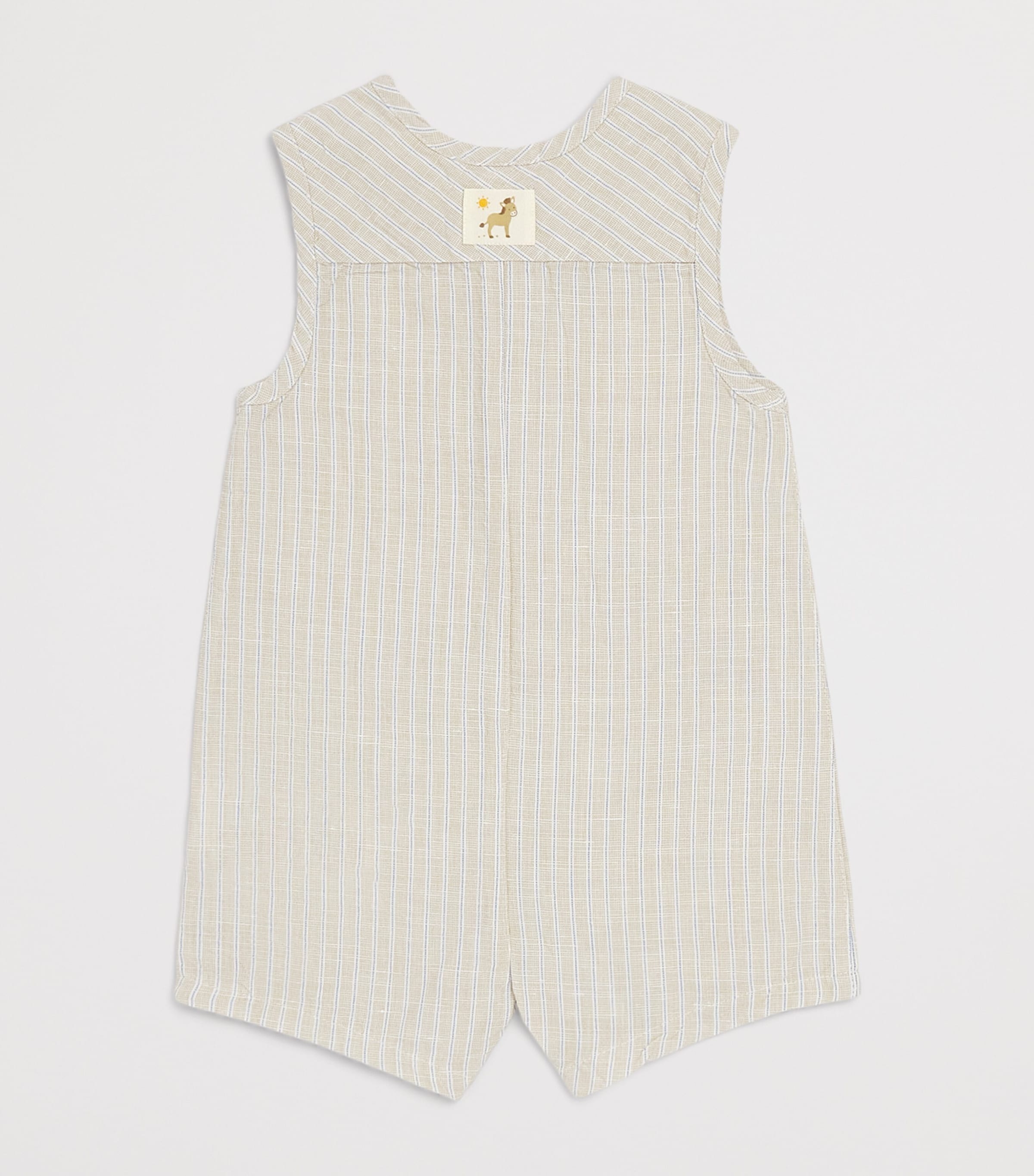 Purebaby Organic Cotton-Linen Stripe Playsuit (0-12 Months) Tacst Image 2