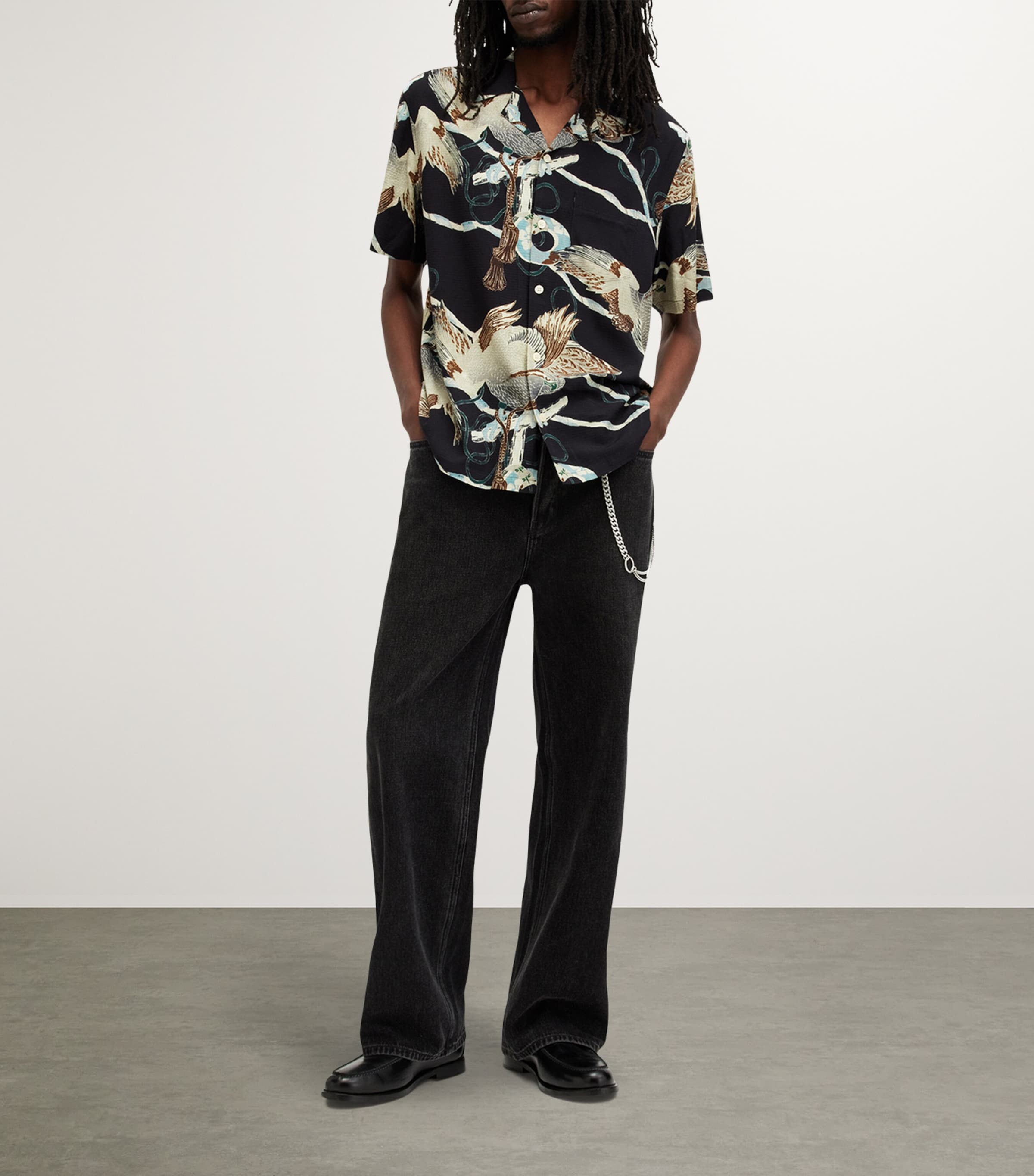 Printed Buzzard Shirt JET BLACK Image 2