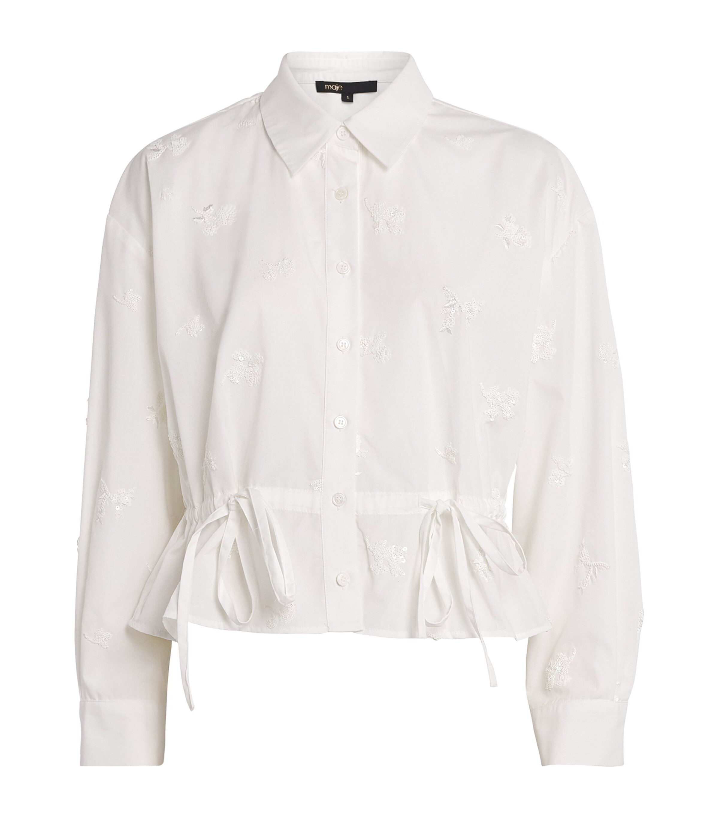 MAJE SEQUINNED DRAWSTRING SHIRT