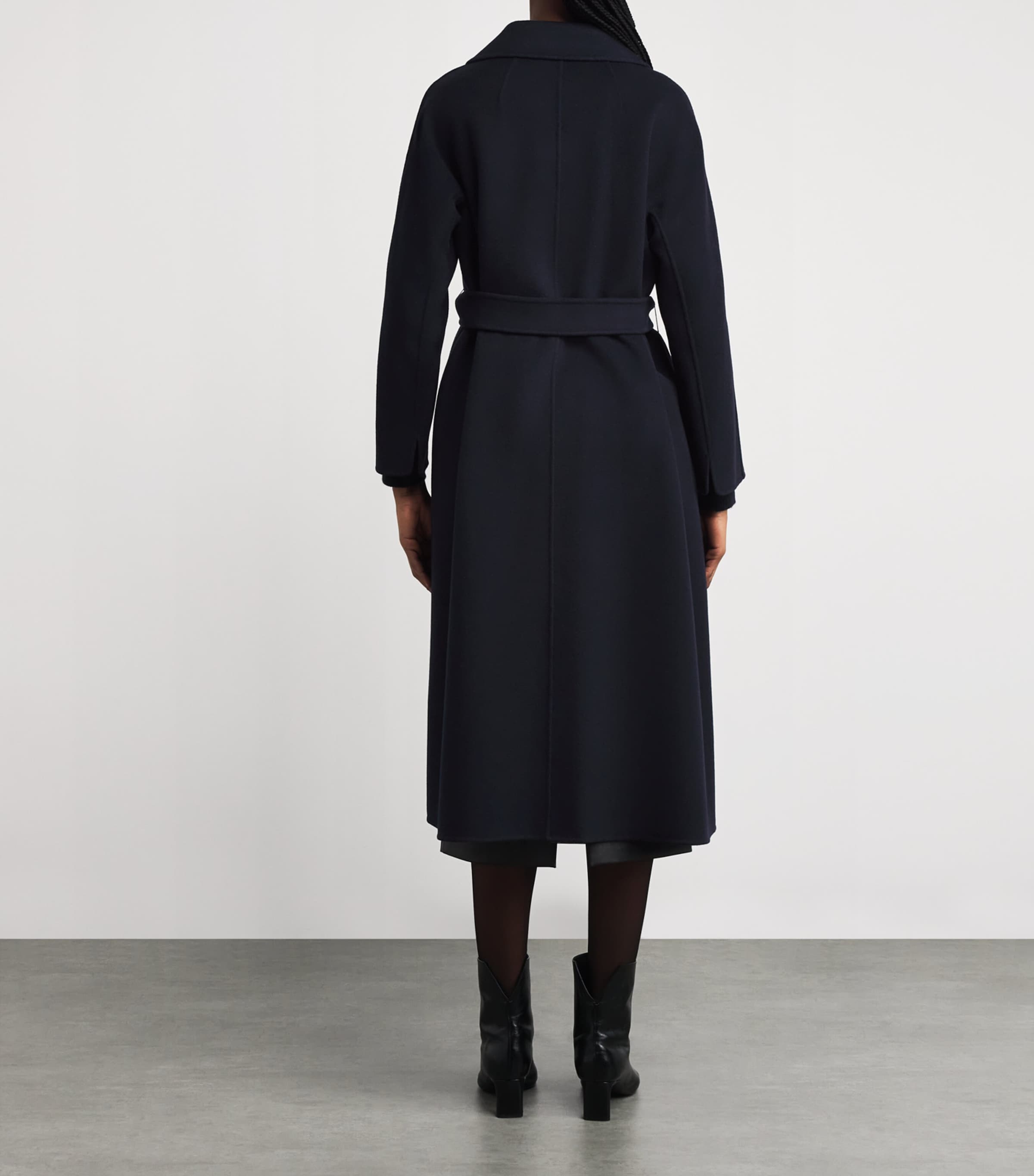 Virgin Wool Midi Wrap Coat MIDNIGHTBLUE Image 4