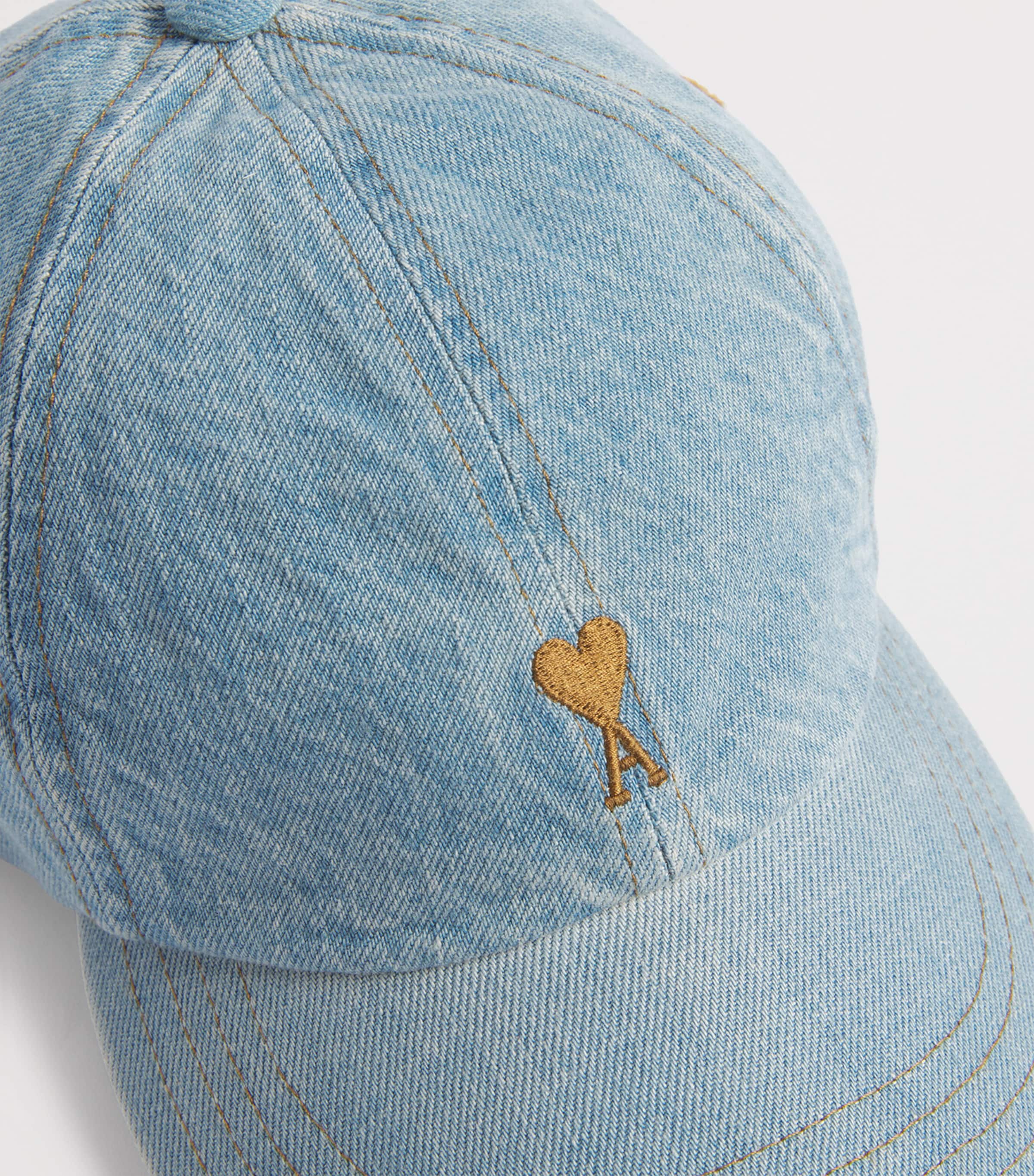 AMI Paris Blue Denim Embroidered Logo Baseball Cap | Harrods UK
