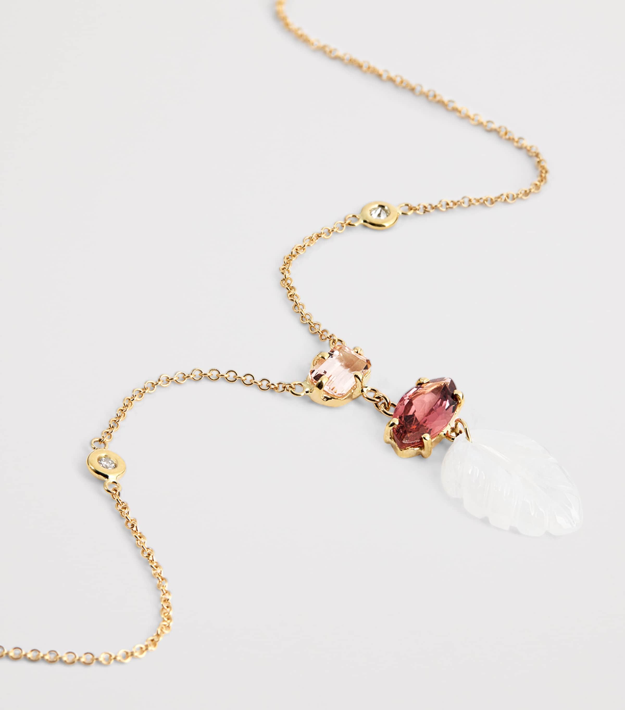 Yellow Gold and Tourmaline Triple Step Necklace YELLOW GOLD Image 6