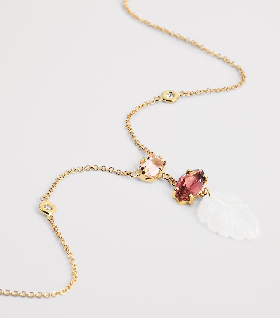 Yellow Gold and Tourmaline Triple Step Necklace YELLOW GOLD Image 6