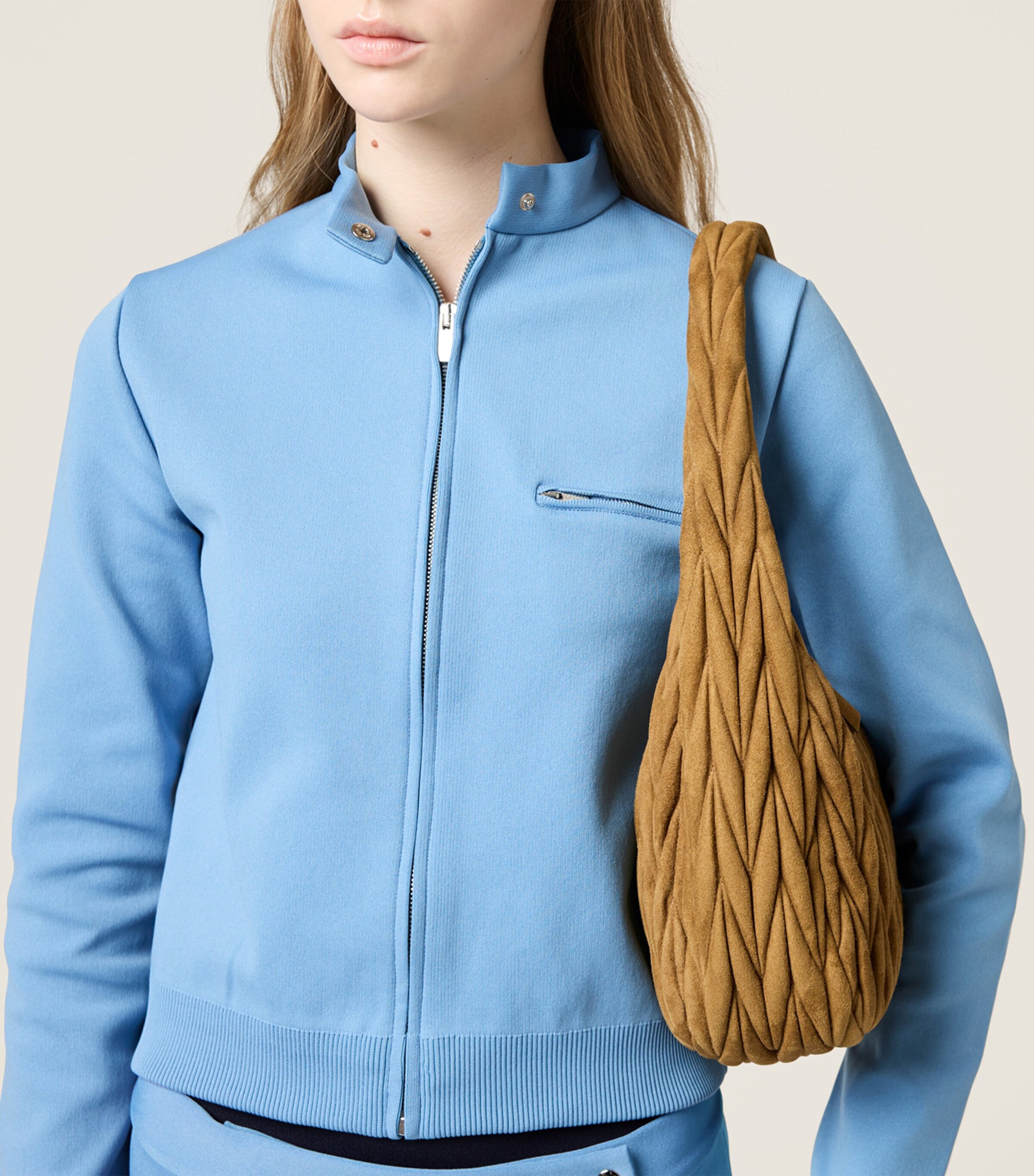 Miu Miu Matelassé Suede Wander Top-Handle Bag Image 2