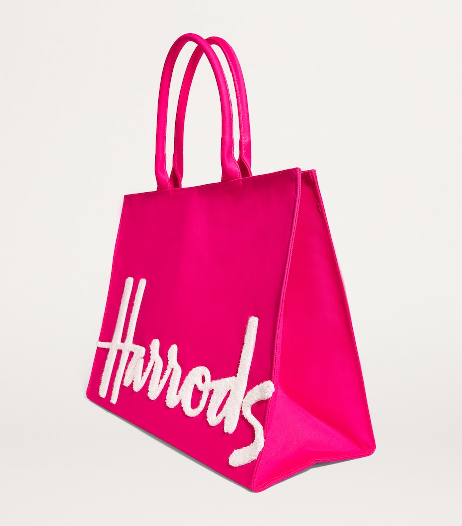 Large Cotton Logo Tote Bag BRIGHT PINK Image 6