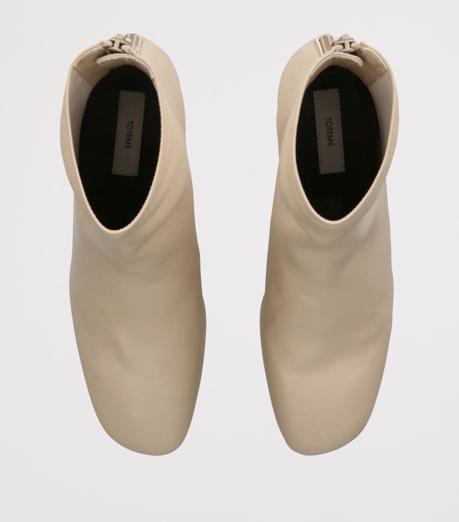 Toteme Leather Ankle Boots 60 Beige Image 3